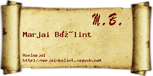 Marjai Bálint névjegykártya
