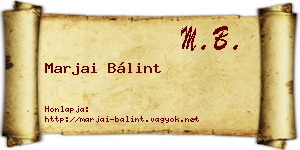 Marjai Bálint névjegykártya