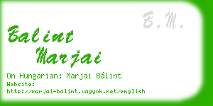 balint marjai business card